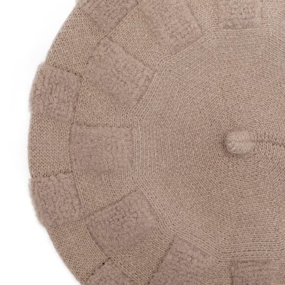 8429 French Beret Hat, Reversible Solid Color Cashmere Knit Warm Beret Cap main image 6